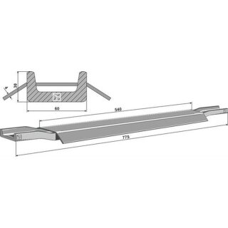 Scraper floor rail