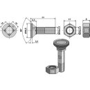 Pflugschraube M10x1,5x33 und Sechskantmutter