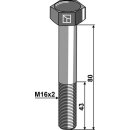 Sechskantschraube M16x2x80 ohne Mutter