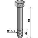 Hexagon bolt M16x2x91  without nut