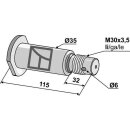 Welle mit Gewinde M30x3,5 - links