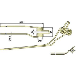Hay rake tine - left