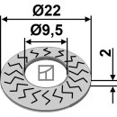 Blocking washer Ø22x2xØ9,5