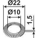 Blocking washer Ø22x1,5xØ10