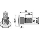 Bolt for rotary mower blades - M12x1,75 - 12.9