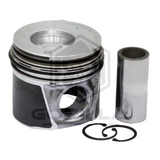 Kolben kpl. | 3 Ringe,Bolzen Ø 38 x 82 mm,Brennraum Ø 52,3 mm,Brennraumtiefe 24 mm,Ringe 2,8 (Trapezring) / 2,4 mm / 4 mm,geschliffenes Kurbelgehäuse ohne Zylinderlaufbuchse