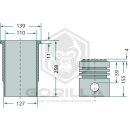 Kolbensatz kpl. | 5 Ringe, Ø 110 mm,Bolzen Ø 40 x 93 mm,Brennraumtiefe 12,2 mm,Feuerring 3,2 mm