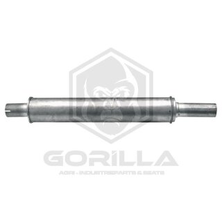 Schalldämpfer | senkrecht |  Länge = 940 mm | Einlass Ø = 62 mm | Auslass-Ø = 65 mm